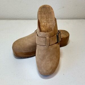 Korks by Kork Ease Frankie Platform Wedge Clog Mule Natural Beige Size 9M